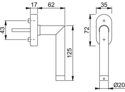 Produktbild von Funk-Fenstergriff Hoppe Amsterdam E0400Z-EF/UD9056 ConnectSense weiß Stiftlänge variabel 32-42 mm