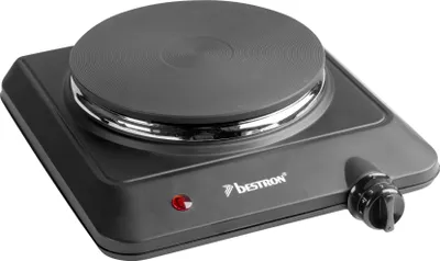 Produktbild von Bestron elektrische Einzelkochplatte, Einzelherdplatte mit stufenloser Temperaturregelung, ideal für Camping, Büro oder Buffet's, Durchmesser Ø 18 cm, 1500 Watt, Farbe: Schwarz