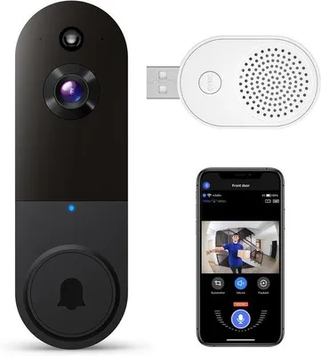 Immagine prodotto di Videocitofono wireless intelligente 1080p con sensore di movimento, resistente alle intemperie