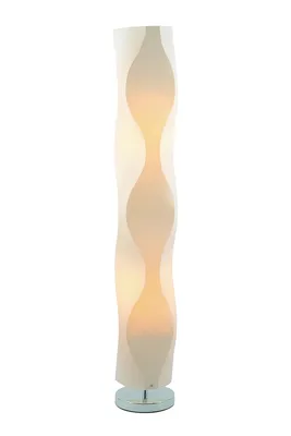 Produktbild von SalesFever Stehleuchte 120 cm rund | Lampenschirm Kunststoff | Gestell Edelstahl | B 19 x T 19 x H 121 cm | weiß