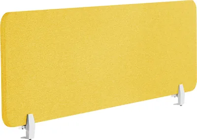 Produktbild von BELIANI Schreibtisch Trennwand Senfgelb Stoff PET Kunststoff 160 x 40 cm zum Aufstellen Klemmen Schallschutz Sichtschutz Pinnwand Büro Home Office