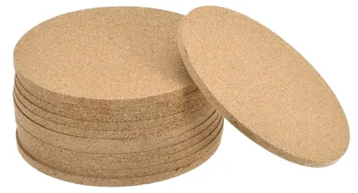 Kork-Untersetzer rund, 100 mm, 4 mm dick, 12 Stück