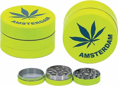 Immagine prodotto di Grinder in metallo Amsterdam Leaf a 3 parti, 4 cm, argento
