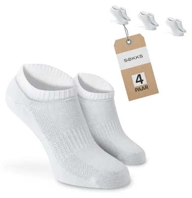 SOKKS Quarter Sneakersocken Weiß aus Baumwolle — 4 Paar Set