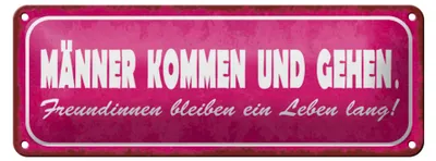 Produktbild von Blechschild Spruch 27x10cm Männer kommen und gehen Dekoration