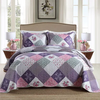 Productafbeelding van HoneiLife beddengoedset voor een queensize bed, 3-delig, microvezel, omkeerbaar