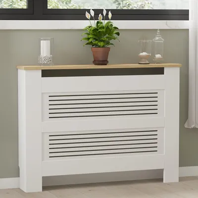 Produktbild von Skye Decor, Termora - Sapphire Oak, White, Heizkörperschrank, Saphir-Eiche, 100% MELAMINBESCHICHTETE SPANNPLATTE, 112 x 30 x 82 cm