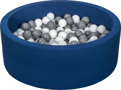 Image de Piscine à balles aire de jeux + 200 balles bleu marine blanc, gris