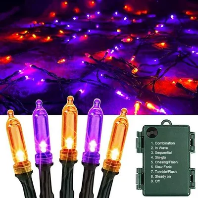 Obrázok produktu pre 12 metrov, 120 LED svetielok na Halloween – vodotesné svetielka s 8 režimami pre vonkajšiu dekoráciu