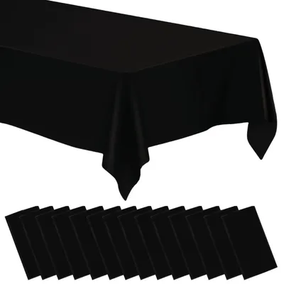 Kunststoff-Tischdecke schwarz 14 Stück 137x274 cm