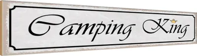 Produktbild von vianmo Holzschild 10x46 cm Camping King Outdoor