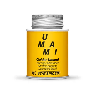 Produktbild von STAY SPICED Golden Umami Gewürz – Umami-Aromen für Suppen, Saucen, Gemüse & Fleisch – Intensiver Geschmack ohne Zusatzstoffe