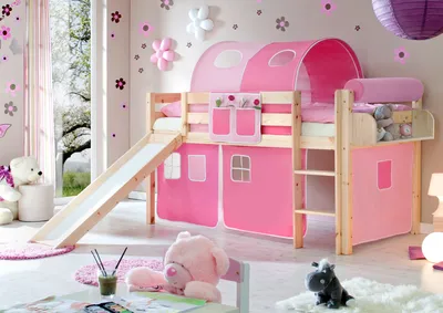 Produktbild von Rutschbett "Manuel" Kiefer Natur Classic (Rosa-Pink)