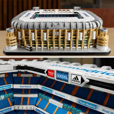 Produktbild von LEGO 10299 Icons Real Madrid - Santiago Bernabéu Stadion, Bausatz für Fußballstadion mit baubarem Bus, Modellbau für Erwachsene