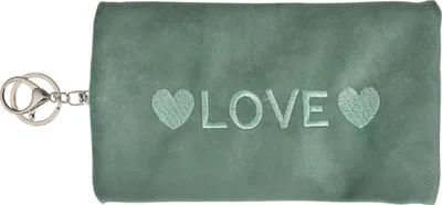Obrázek produktu pro Dámská toaletní taška Clayre & Eef 19x11 cm Green Synthetic Hearts