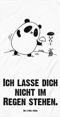 Produktbild von Mr. & Mrs. Panda Badelaken Panda Zusammenhalt - Weiß - Geschenk, Frottee-Handtuch, Duschhandtuch, Handtuch, Großes Badehandtuch, Strandtuch, Duschtuch