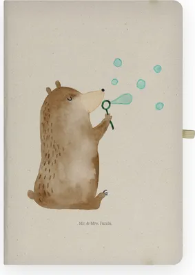 Produktbild von Mr. & Mrs. Panda Journal Bär Seifenblasen - Transparent - Geschenk, hardcover notizbuch, Tagebuch, Lustig Sein Glücklich Traurig Happy, Kladde, Teddy, Notizheft