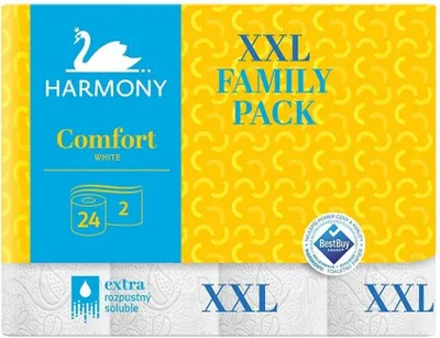 Obrázok produktu pre Toaletný papier 2-vrstvový HARMONY COMFORT XXL – 24ks 30498
