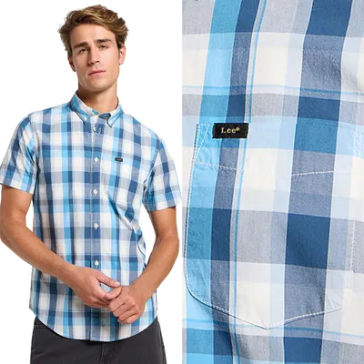 Produktbild von LEE Herren, Hemd BUTTON DOWN SS, S, Blau, herrenhemden, , herren