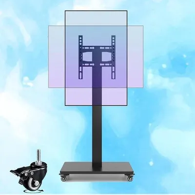 Immagine prodotto di Supporto TV mobile per schermi da 32 a 65 pollici - Supporto da pavimento portatile che consente la rotazione dello schermo di 360° in orizzontale e in verticale, carrello TV con ruote