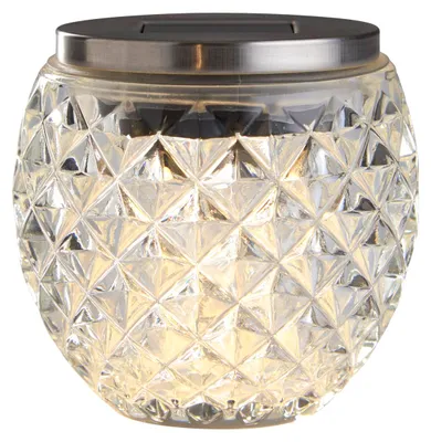 Image de Kynast Garden Photophore solaire en verre Cristal 1 LED blanc chaud H 10cm