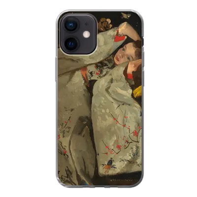 Produktbild von MuchoWow® Handyhülle Schutzhülle Hülle für iPhone 12 Mädchen im weißen Kimono - Gemälde von George Hendrik Breitner Silikon Softcase Handy Hülle - Schutzhülle