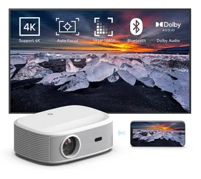 Zdjęcie produktu dla Maxxo LED800 projektor Full HD – 700 ANSI lumenów, HDR10, wsparcie 4K, WiFi, Bluetooth, Netflix, Dolby Audio, biały