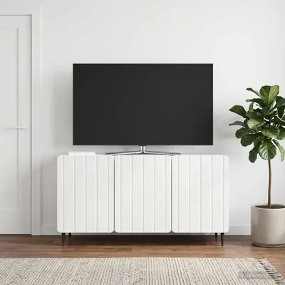 Obrázek produktu pro Maison Exclusive – Televizní skříňky, rozměry 99 x 34,5 x 52 cm, bílá, lesklá, vyrobené z dřevotřísky