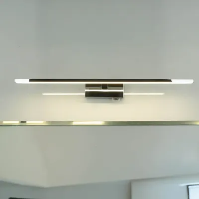Obrázek produktu pro Zrcadlové světlo LED s vypínačem kovové 55,5 cm široké IP44 chrom 4000 K neutrální bílá 850 lm Nástěnné koupelnové světlo