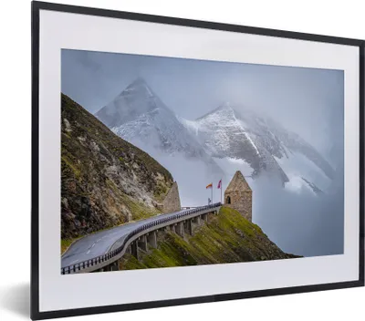 Produktbild von MuchoWow® MuchoWow® Gerahmtes Poster Berge hinter der Großglockner Hochalpenstraße in Europa 40x30 cm - Poster mit zchwarzem Bilderrahmen - Bilderrahmen - Poster im Rahmen