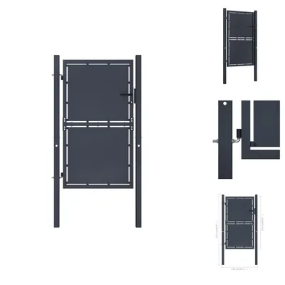 Obrázek produktu pro vidaXL Zahradní brána ocelová 100×125 cm antracit - Zahradní brány a branky