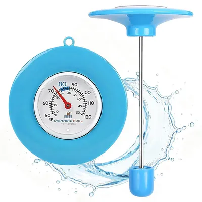 Produktbild von Pool Thermometer schwimmend, analoger Wassertemperaturmesser für Gartenpool, Whirlpool und Spa, wasserdicht mit gut lesbarer Anzeige