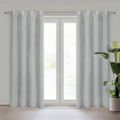 Produktbild von Eurofirany 460743, Durchscheinend, Silber, Muster, Polyester, Öse, 120 g/m²