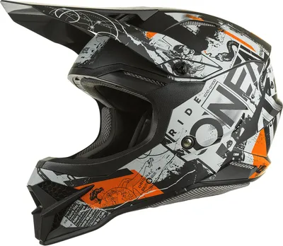 Produktbild von Oneal 3Series Scarz V.22 Motocross Helm (Gray/Orange,S (55/56))