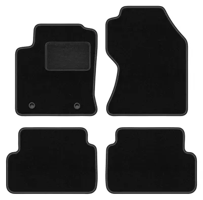 Produktbild von Velours-Fußmatten für Ford Focus MK1 FL 2001-2004 (Schrägheck/Limousine/Kombi) – 4-tlg, Schwarz, passgenau – Wielganizator LUX