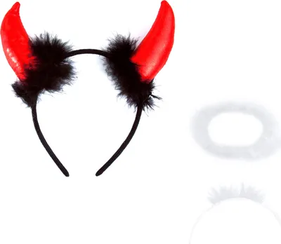 Produktbild von Oblique Unique Haarreifen Set Teufel Engel Heiligenschein Haarreif für Halloween Fasching Karneval Motto Party