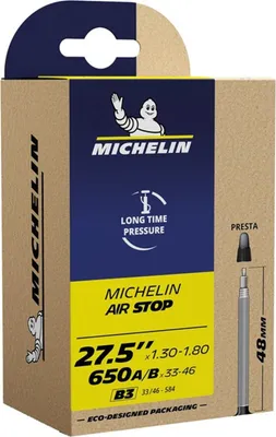 Zdjęcie produktu dla Dętka Michelin Air Stop 27,5x1,30–1,80 (33/46–584) B3 (GV 48 mm) 468648