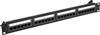 Zdjęcie produktu dla Lanberg panel krosowy 24 porty 1U 19" CAT.6a utp czarny