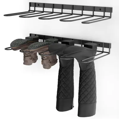 Obrázek produktu pro Robustní kovový stojan na boty, vhodný pro gumové holínky, černý