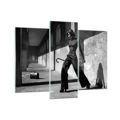 Produktbild von Bilder auf glas - 3 Teile - Fotografie Mode Frau - 130x100cm - Glasbilder - Wandbilder - Bilder - zum Aufhängen bereit - Wanddekoration aus Glas - Glas Bilder - Wandbild auf Glas - GCB130x100-4360
