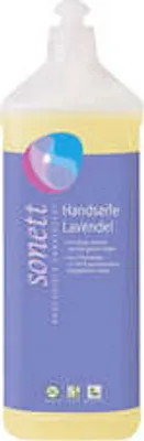 Produktbild von Sonett Handseife Lavendel 1000 ml, Hände & Körper, Flüssigseife, Flasche, Lavendel, Aqua, Potassium Olivate*, Potassium Cocoate*, Coco Glucoside, Lauryl Glucoside, Alcohol denat.,..., Milde und pflegende Seife für Hände, Gesicht und den ganzen Körper. Zum Händewaschen in...