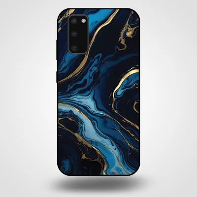 Image de Smartphonica Coque pour Samsung Galaxy S20 avec impression marbre - Coque arrière TPU design marbre - Bleu d'or