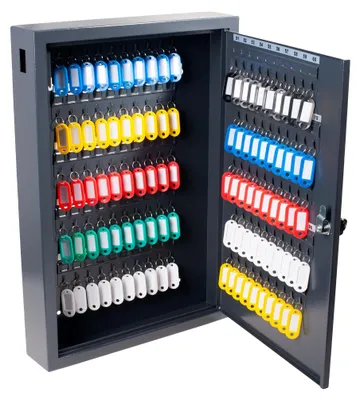 Immagine prodotto di pavo 8047222 Cassetta portachiavi deluxe, per 100 chiavi, grigio scuro