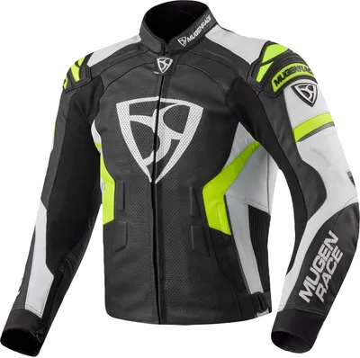 Obrázek produktu pro MUGENRACE Marcus motocyklová kožená bunda, černá/bílá/neonově žlutá, 52
