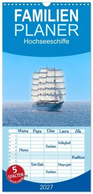 Produktbild von Familienplaner 2027 - Hochseeschiffe mit 5 Spalten (Wandkalender, 21 x 45 cm) CALVENDO