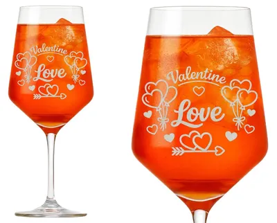 Produktbild von 1x Weinglas Gravur Liebe zum Valentinstag 350ml spülmaschinenfest für Paare