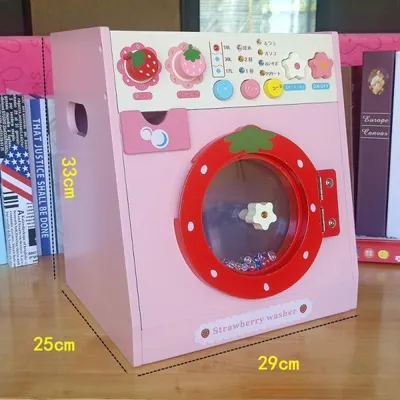 Produktbild von 360Home Rosa erdbeere Kinder Holz Spielzeug Waschmaschine
