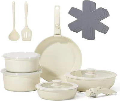Imagen del producto de Juego de cocina antiadherente Topfsets, 16 piezas, con mango desmontable