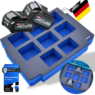 Produktbild von SCHWÄBLE® Schaumeinlage Schaumstoffeinlage für Makita Akkus Akkupack 40V 2,5-4Ah