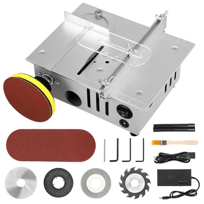 Immagine prodotto di Mini sega circolare da banco, 96 W - 7 velocità - 4 lame - alluminio - sega da banco di precisione